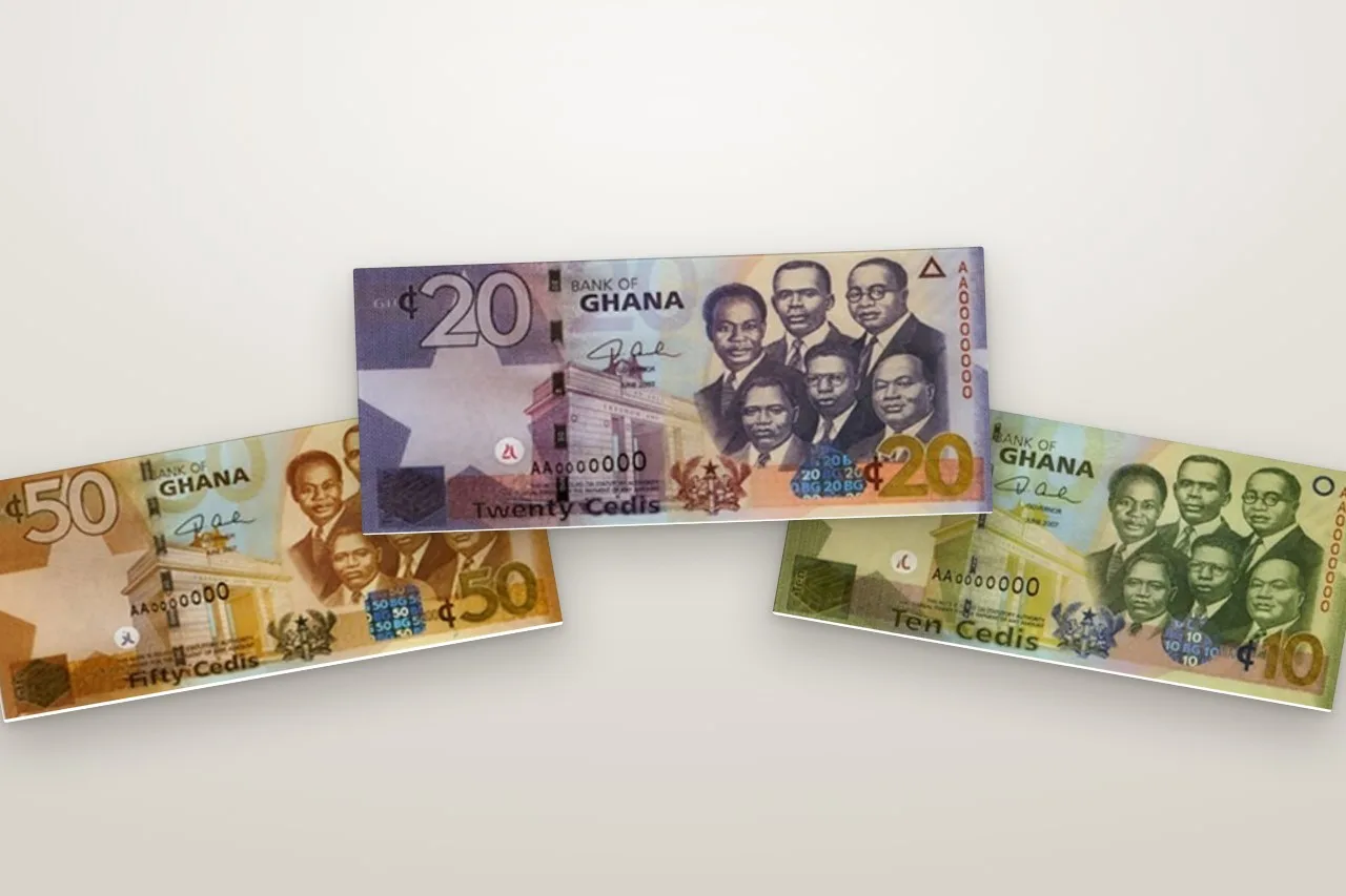 Ghanaian cedi banknotes