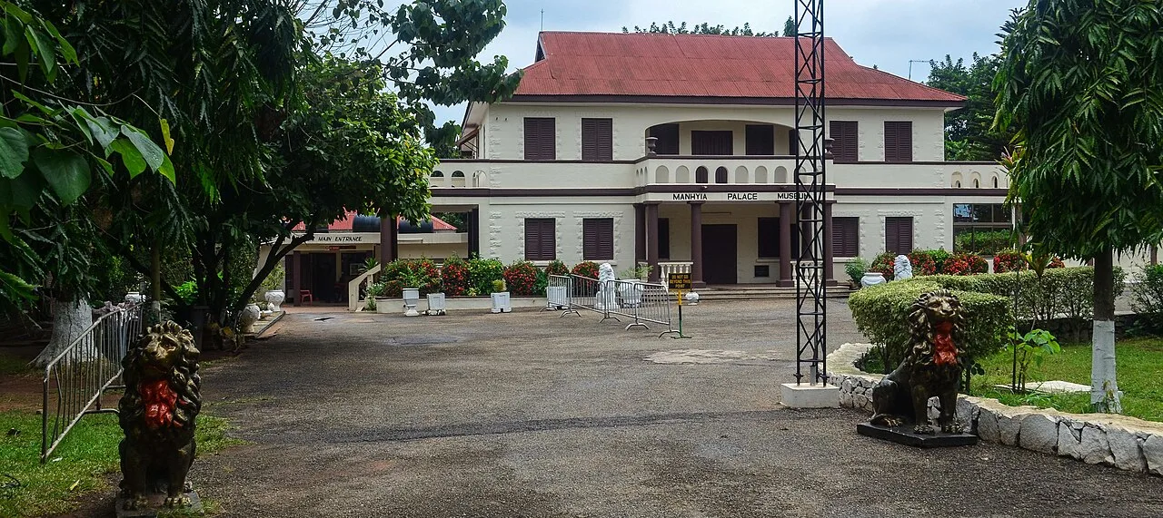 Panorama: Manhyia Palace Museum in New Tafo, Kumasi, Ashanti Region, Ghana.